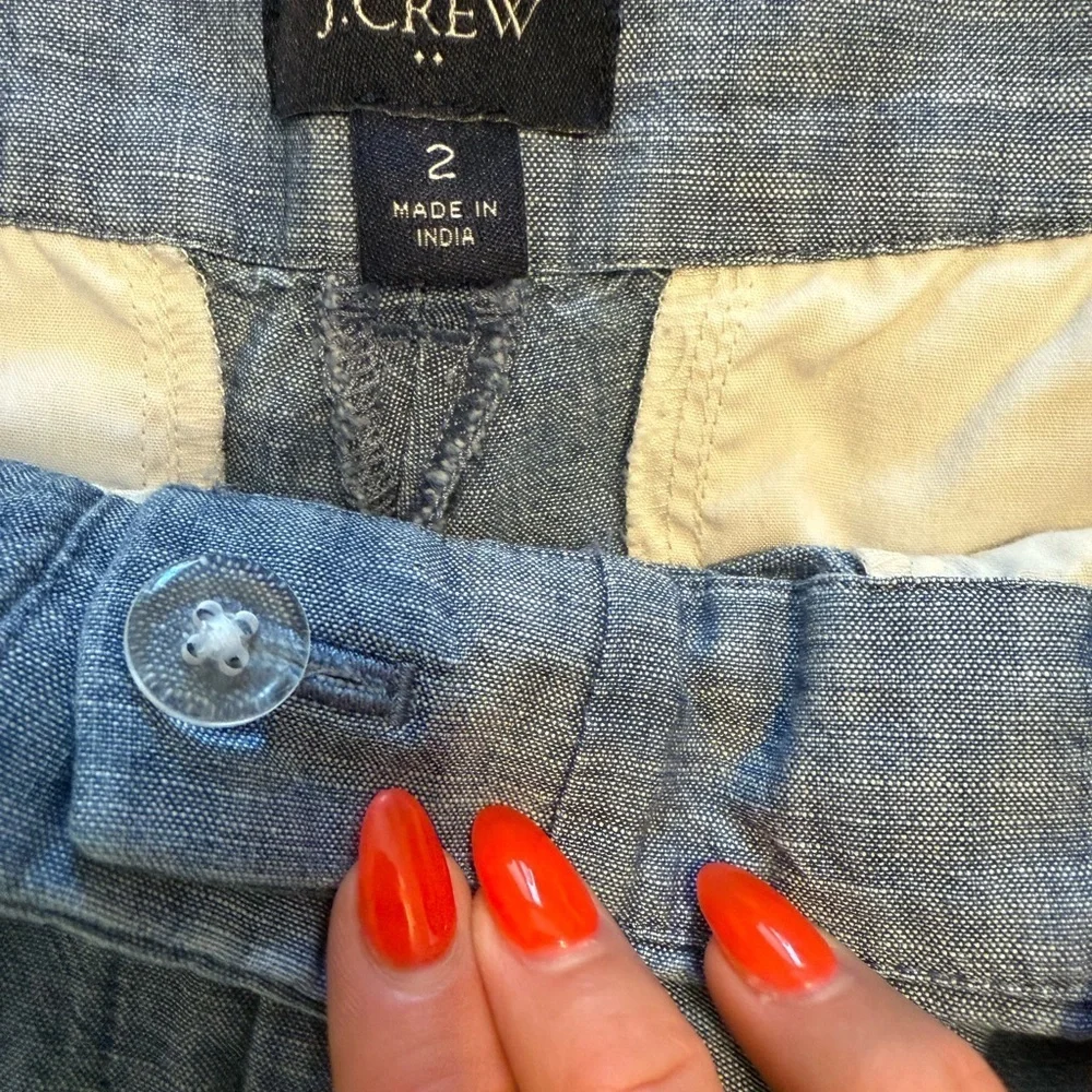 J. Crew Gray High Waist Shorts with Scalloped Hem